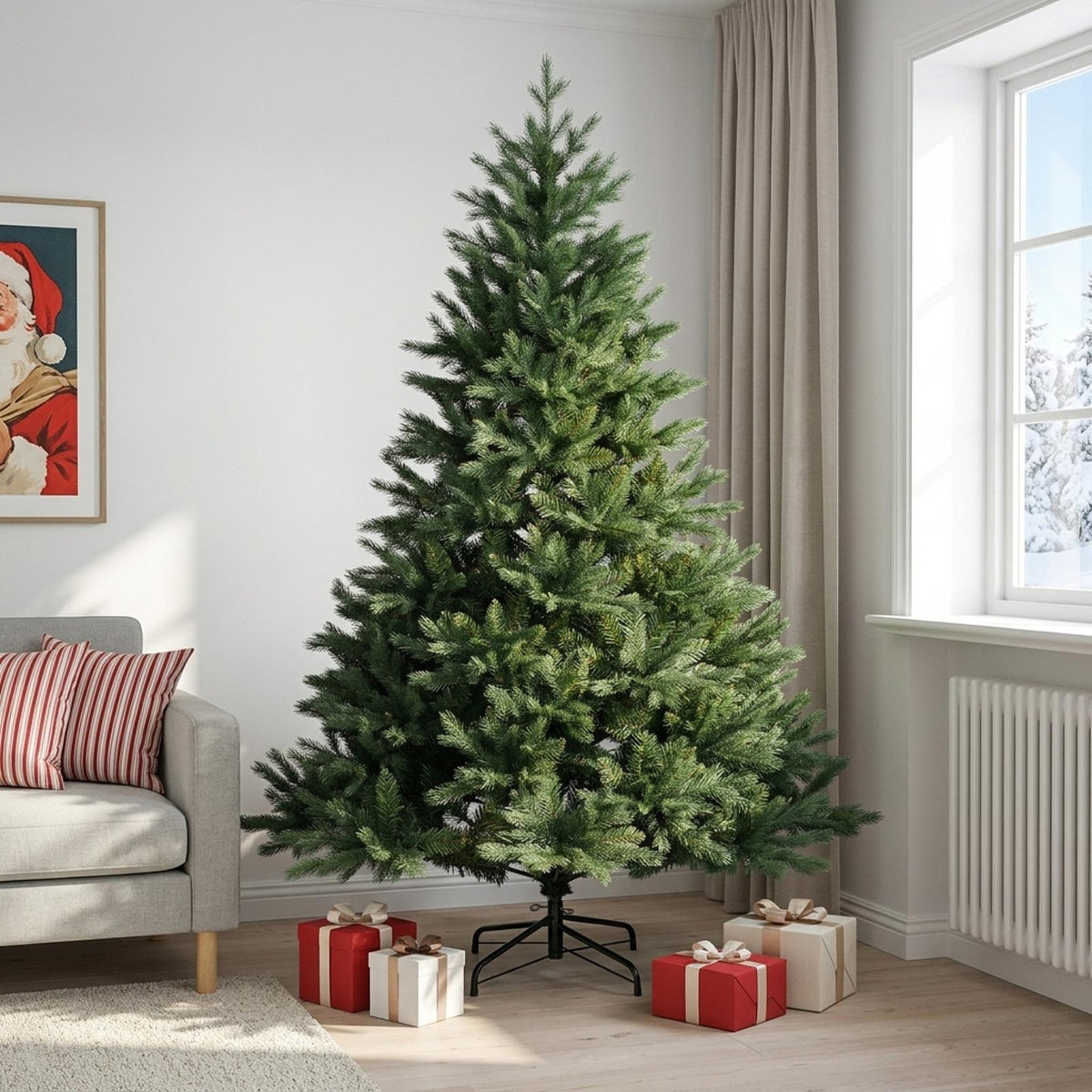 Plast Hingad Julgran 210 cm PVC och metall Grön