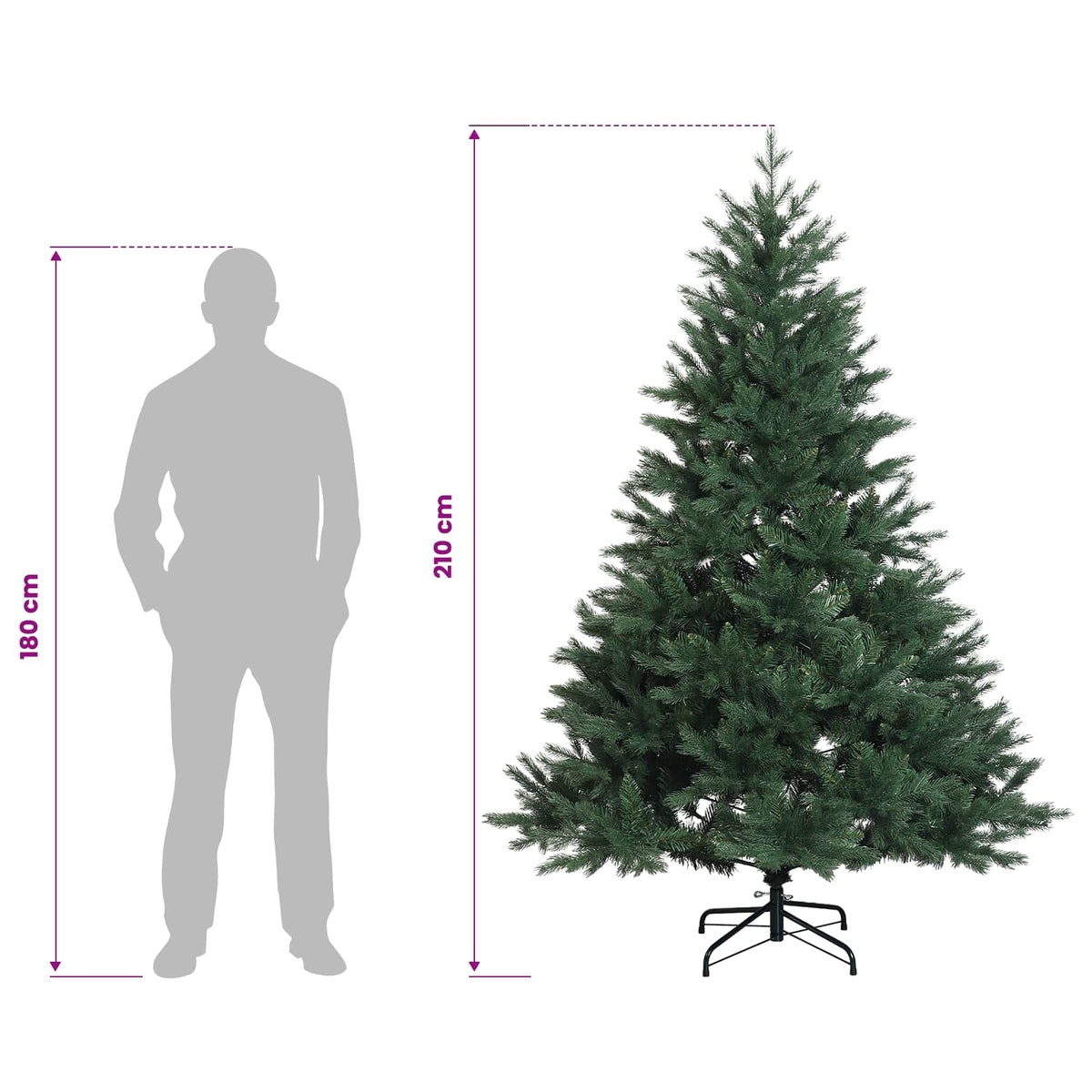 Plast Hingad Julgran 210 cm PVC och metall Grön