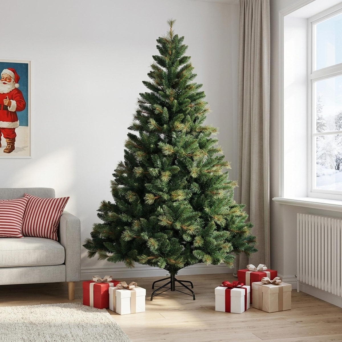 Plast Hingad Julgran 240 cm PVC och metall Grön