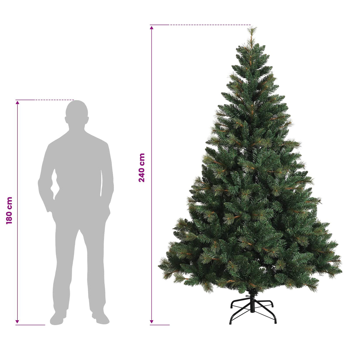 Plast Hingad Julgran 240 cm PVC och metall Grön