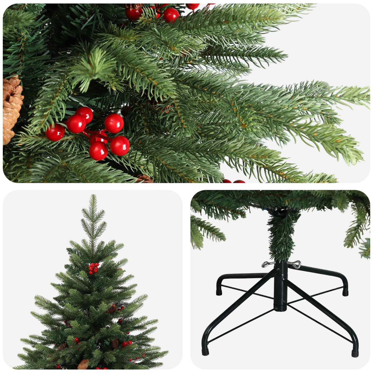 Plast Hingad Julgran 150 cm PVC och metall Grön