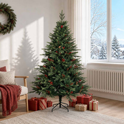 Plast Hingad Julgran 180 cm PVC och metall Grön