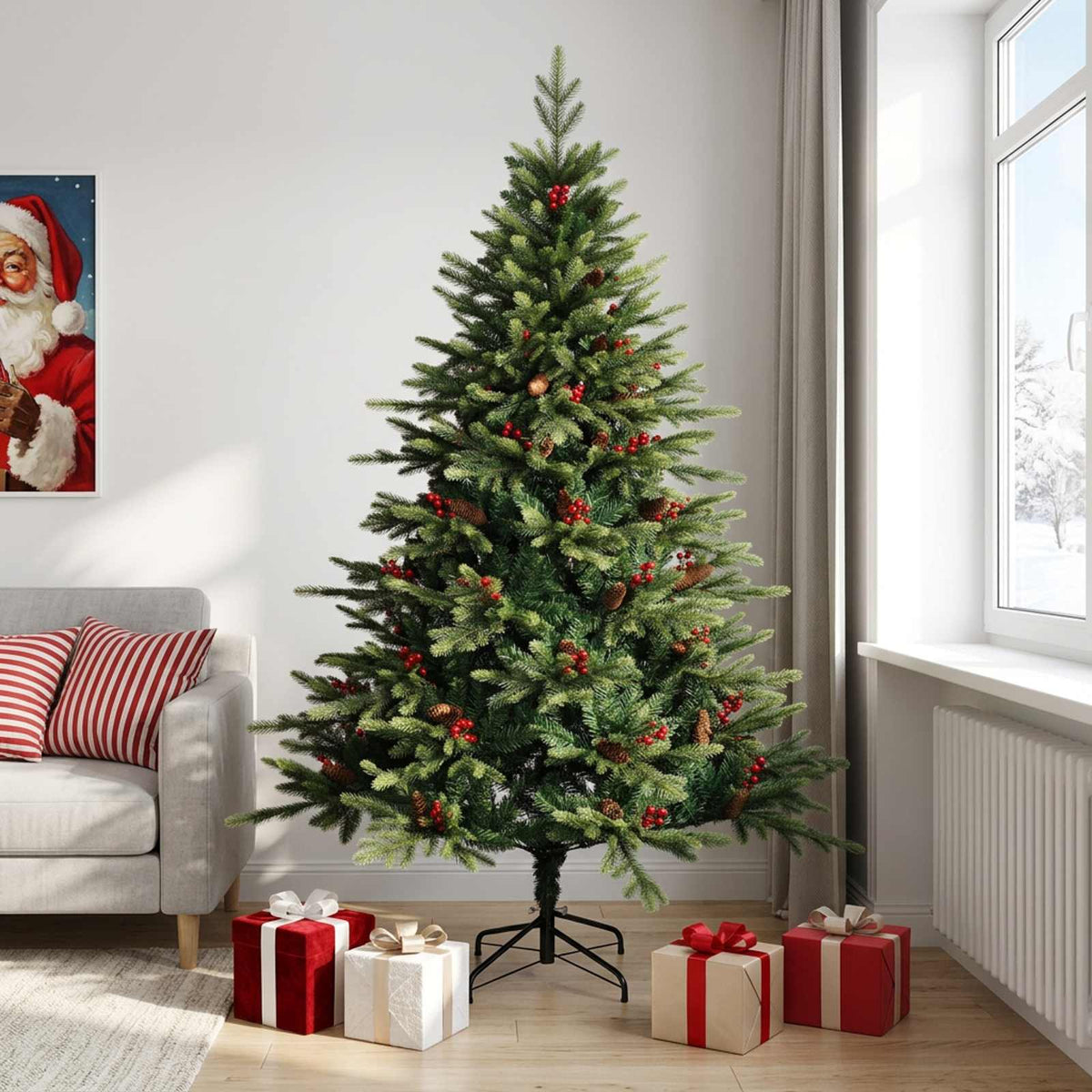 Plast Hingad Julgran 240 cm PVC och metall Grön