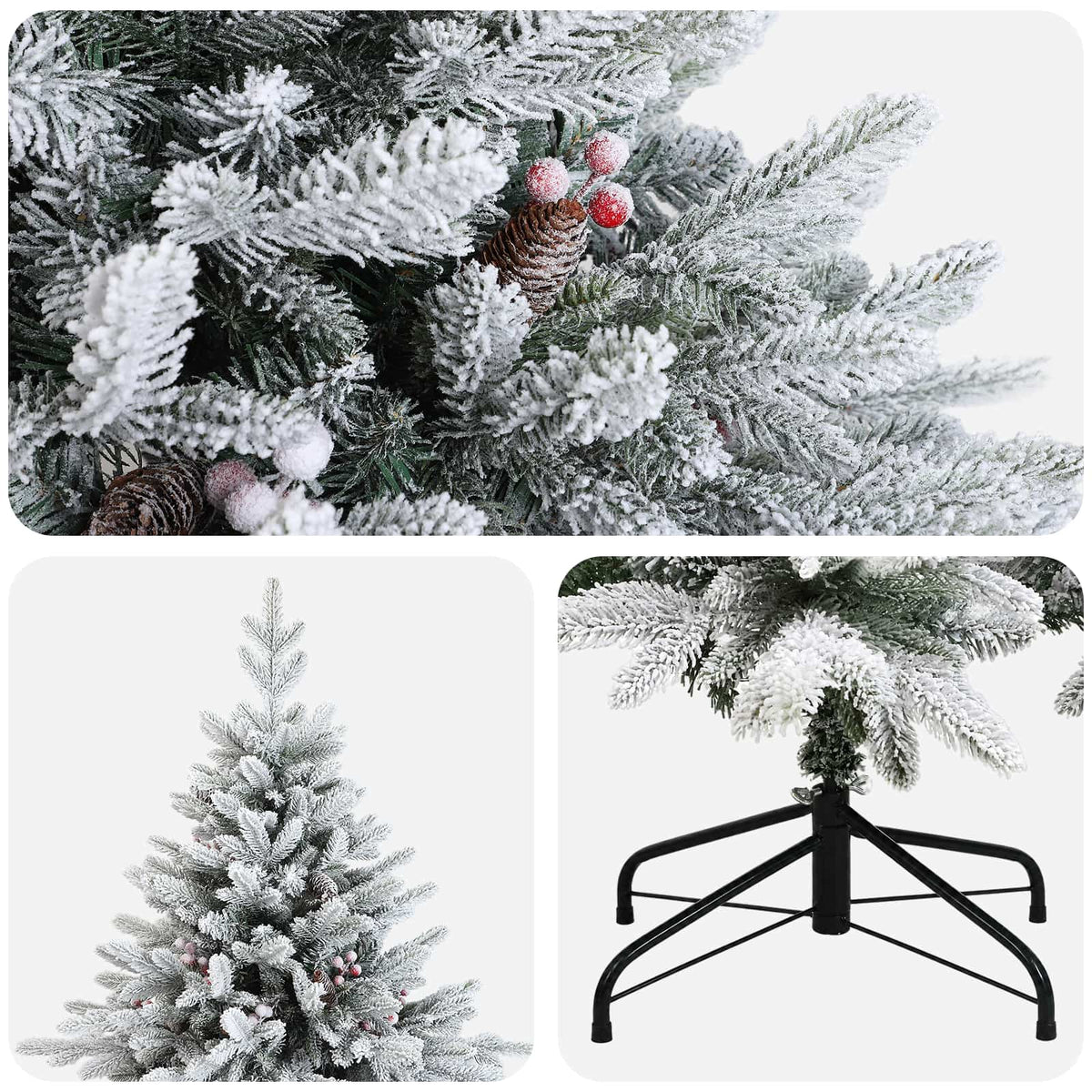 Plast Hingad Julgran 120 cm PVC och metall Grön och Vit