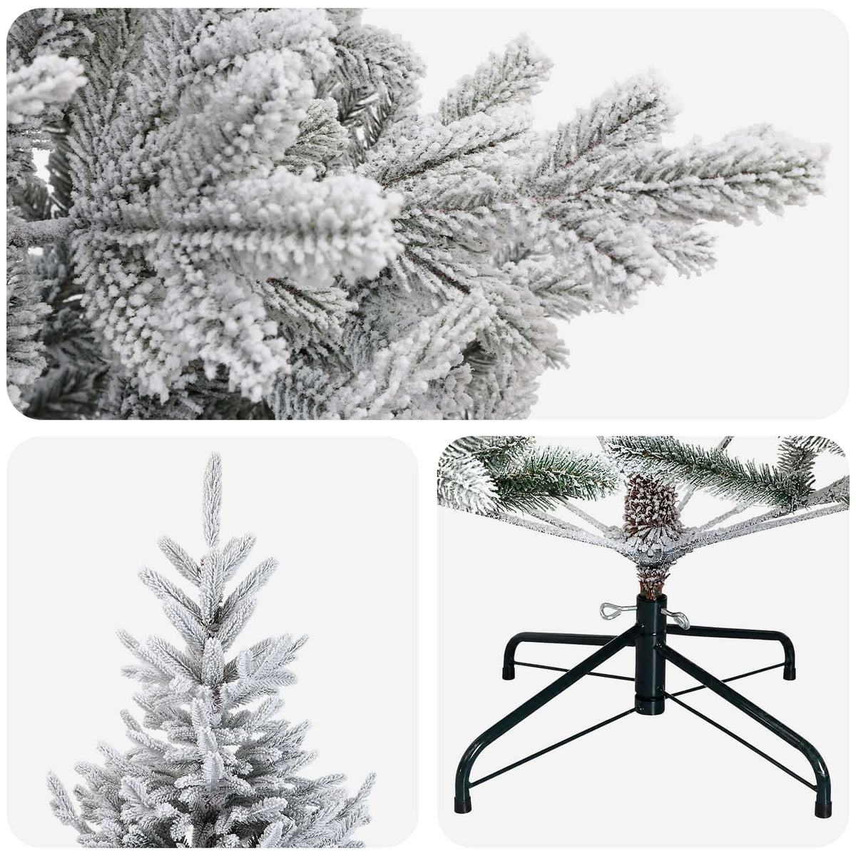 Plast Hingad Julgran 120 cm PVC och metall Grön och Vit