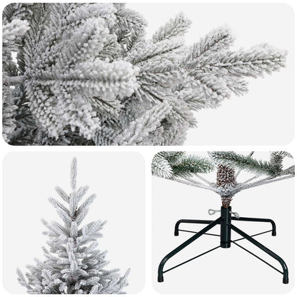 Plast Hingad Julgran 210 cm PVC och metall Grön och Vit