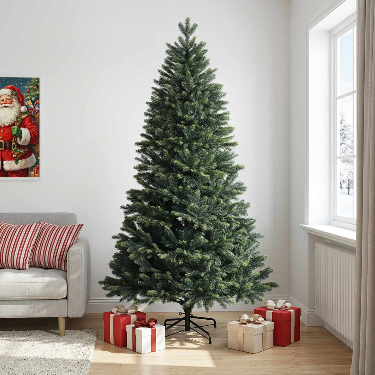 Plast Hingad Julgran 210 cm PVC och metall Grön