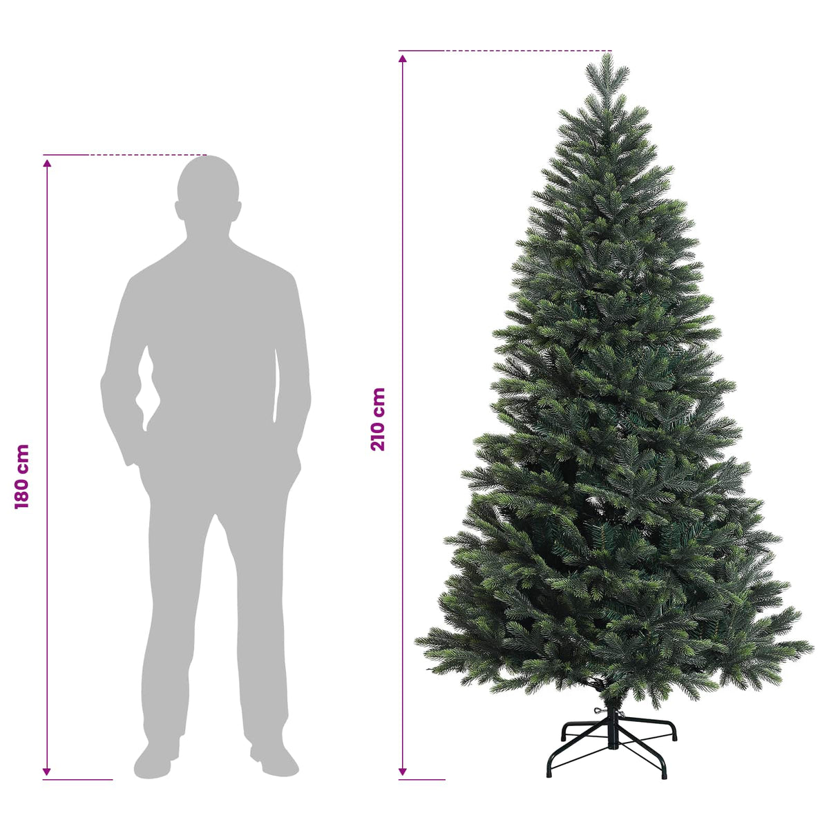 Plast Hingad Julgran 210 cm PVC och metall Grön