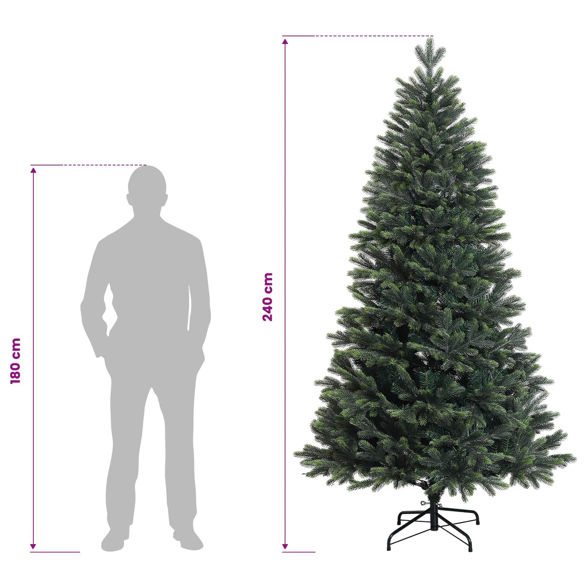 Plast Hingad Julgran 240 cm PVC och metall Grön