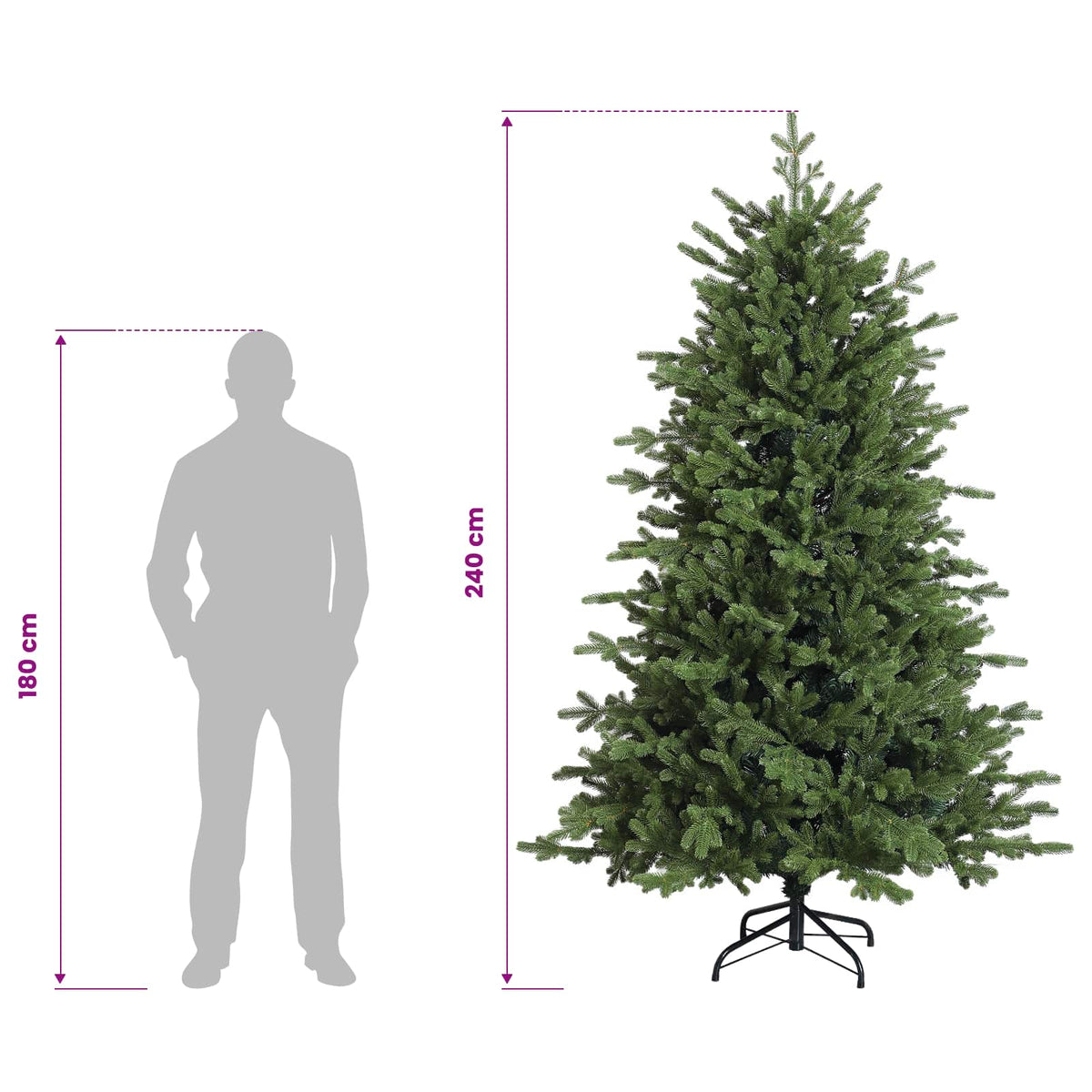 Plast Hingad Julgran 240 cm PVC och metall Grön