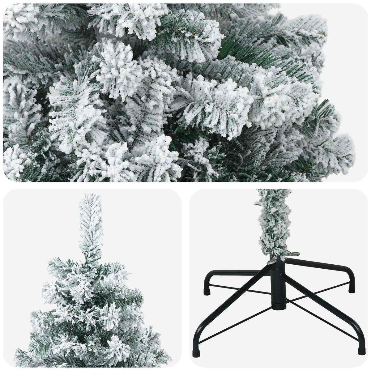 Konstgjord julgran 120 cm PVC och stål Grön och Vit