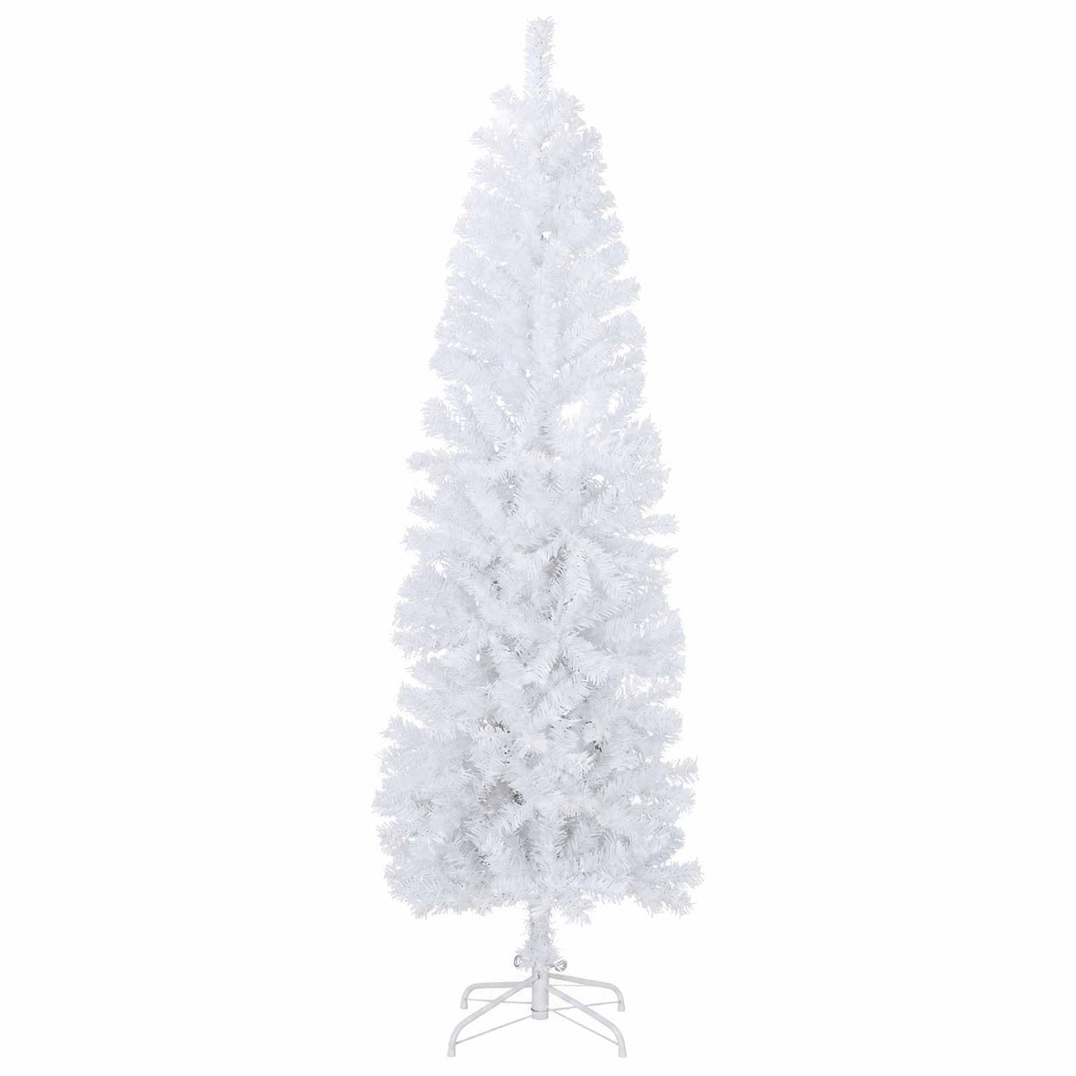Konstgjort smalt julträd 180 cm PVC och stål Vit