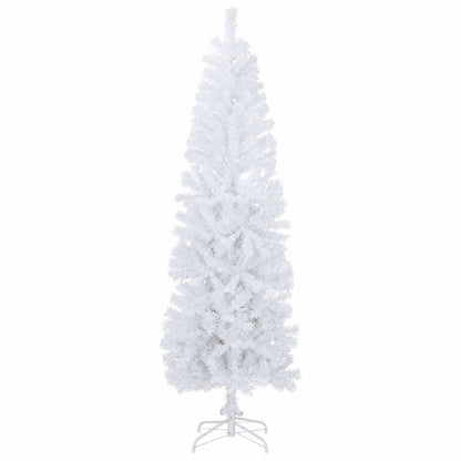 Konstgjort smalt julträd 180 cm PVC och stål Vit
