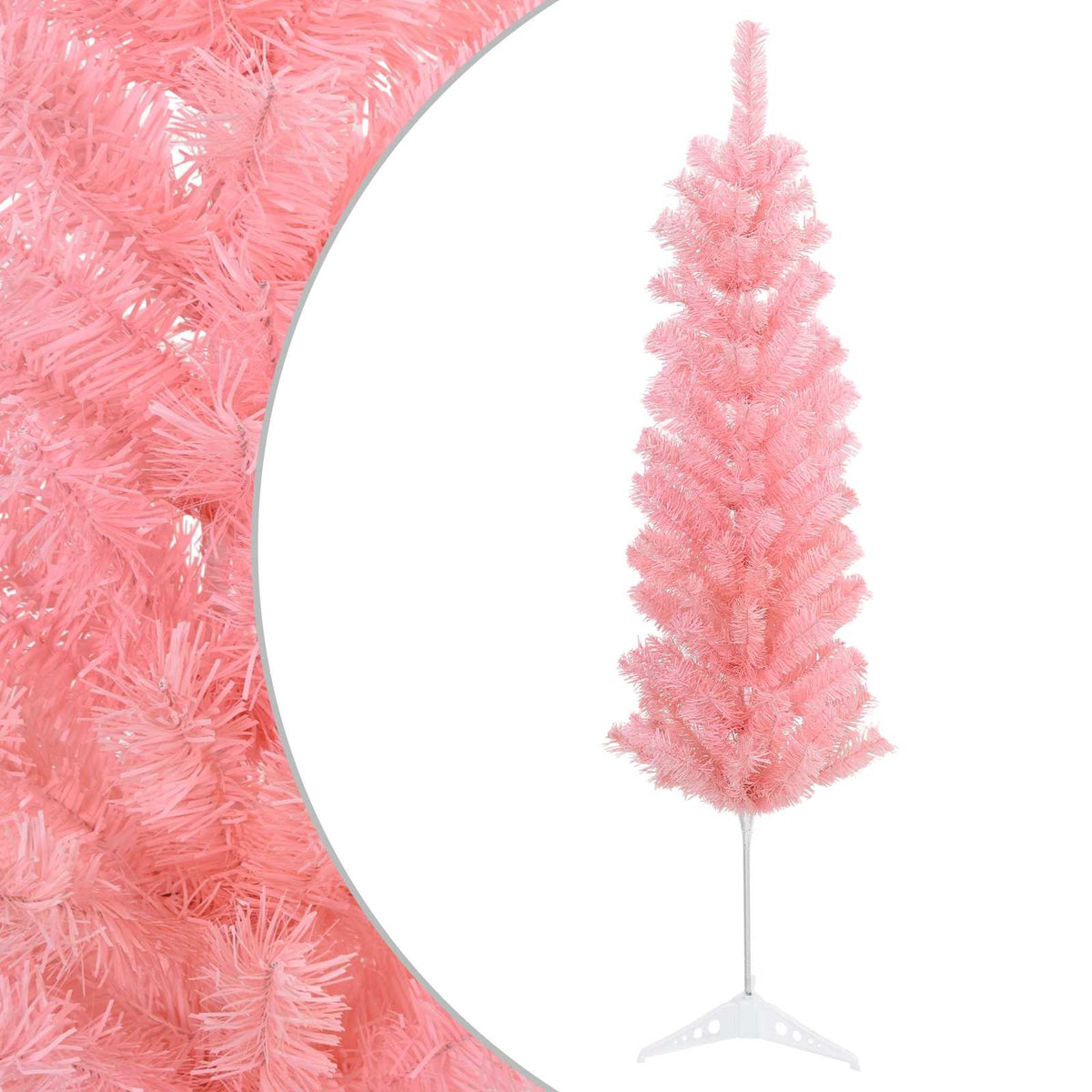 Konstgjort smalt julträd 120 cm PVC och stål Rosa