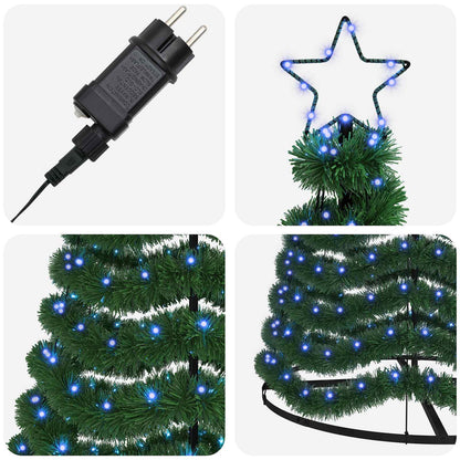 Glittrig LED-julgran med fot EKENAS 250 cm 370 LED-lampor Blå