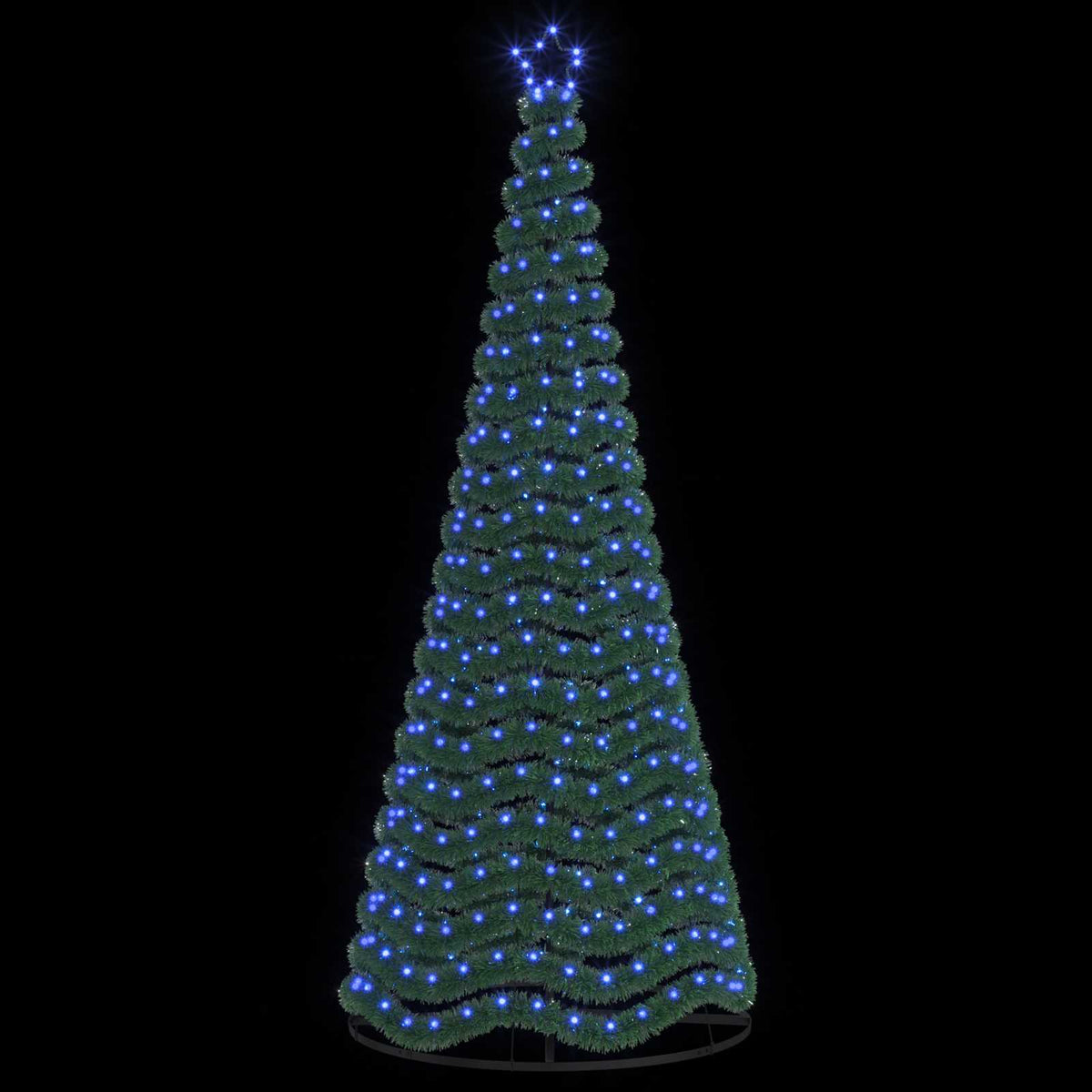 Glittrig LED-julgran med fot EKENAS 250 cm 370 LED-lampor Blå