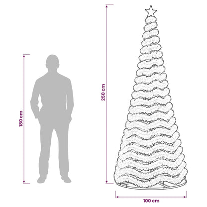 Glittrig LED-julgran med fot EKENAS 250 cm 370 LED-lampor Blå