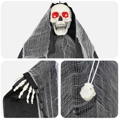 Hängande liemannen till Halloween SPOOKA Svart 112 x 164 cm
