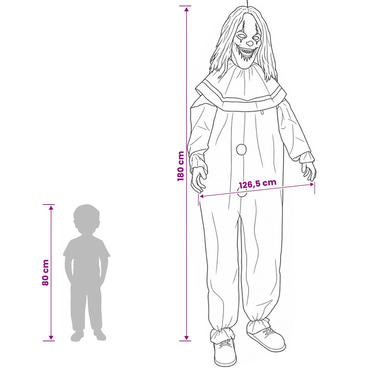Läskig halloweenclown SPOOKA Gul och Blå 126,5 x 180 cm