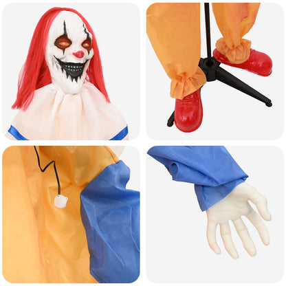 Läskig halloweenclown SPOOKA Gul och Blå 126,5 x 180 cm