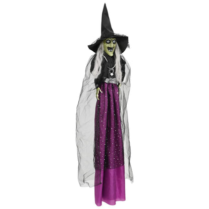Hängande halloweenhäxa SPOOKA Lila 30 x 133 cm Plast och tyg