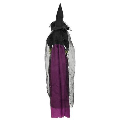 Hängande halloweenhäxa SPOOKA Lila 30 x 133 cm Plast och tyg