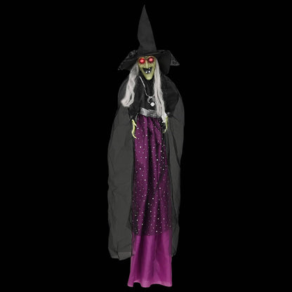 Hängande halloweenhäxa SPOOKA Lila 30 x 133 cm Plast och tyg