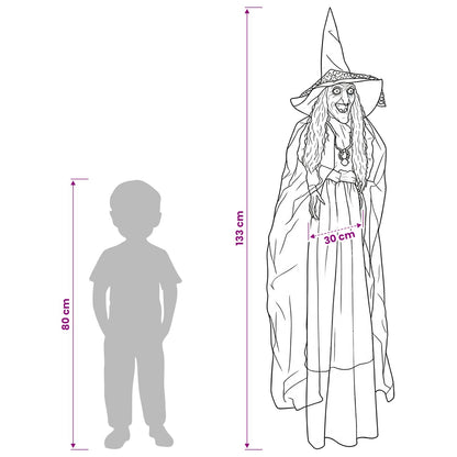 Hängande halloweenhäxa SPOOKA Lila 30 x 133 cm Plast och tyg