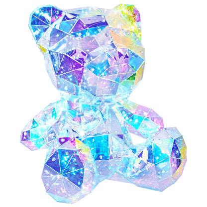 Prismatisk iriserande LED-björn Flerfärgsdesign 32 x 28 x 38 cm