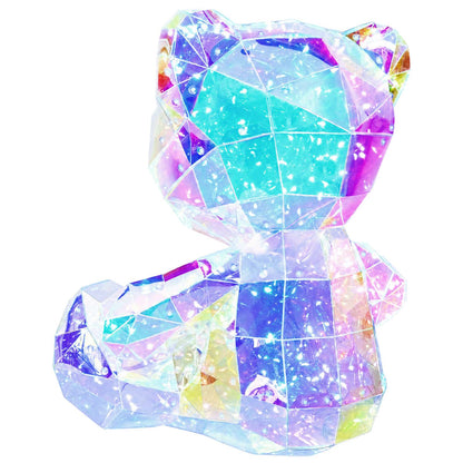 Prismatisk iriserande LED-björn Flerfärgsdesign 32 x 28 x 38 cm