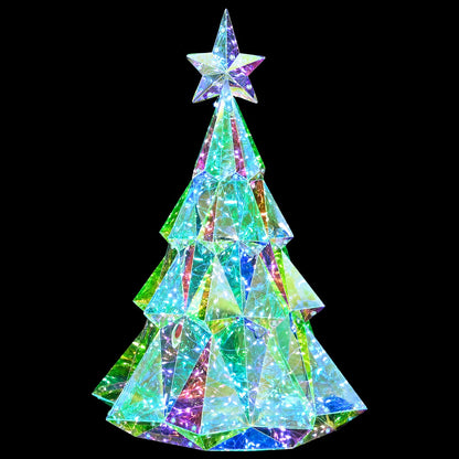 Skimrande prismatisk LED-julgran Flerfärgsdesign Ø 35 x 52 cm