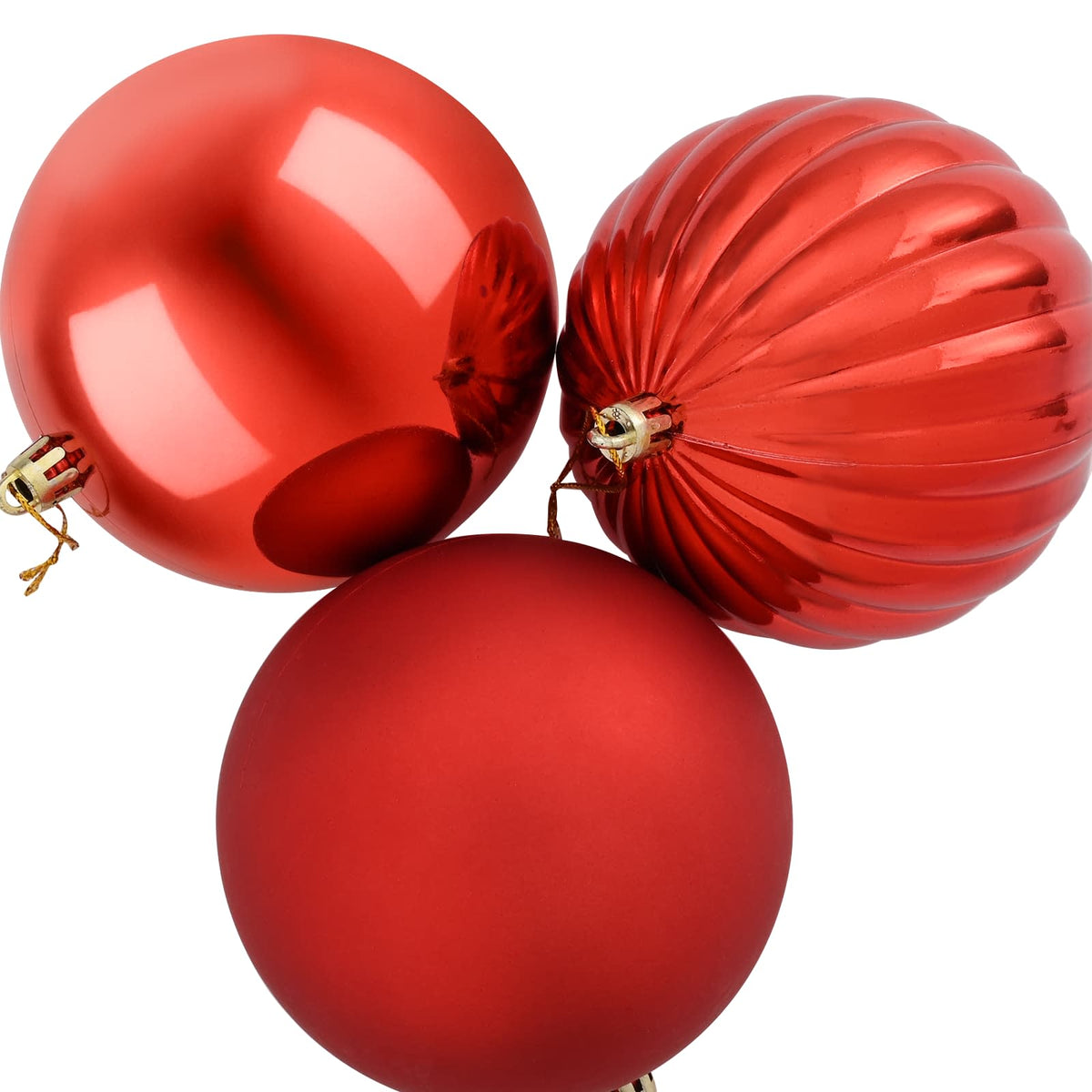 Julgranskulor XXL 3 st Röd Ø 25 cm Plast
