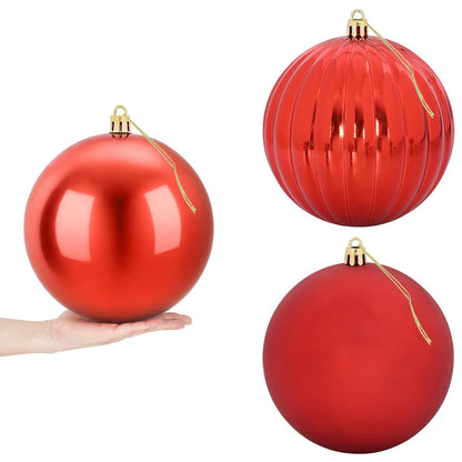 Julgranskulor XXL 3 st Röd Ø 25 cm Plast