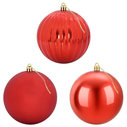 Julgranskulor XXL 3 st Röd Ø 25 cm Plast