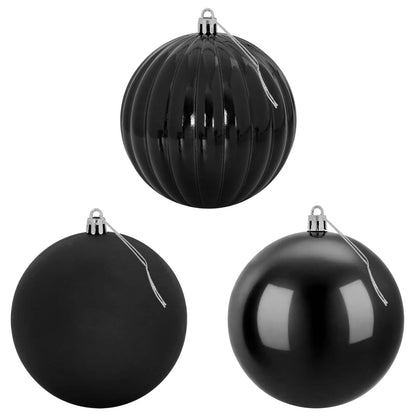 Julgranskulor XXL 3 st Svart Ø 25 cm Plast