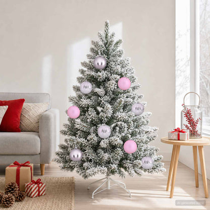 Julgransprydnad Set XL 9 st Rosa Ø 15 cm Plast