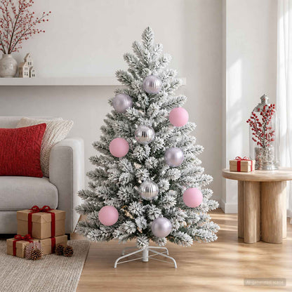 Julgranskulor XXL 4 st Rosa Ø 20 cm Plast