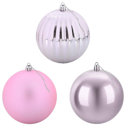 Julgranskulor XXL 4 st Rosa Ø 20 cm Plast