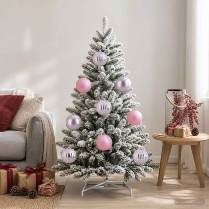 Julgranskulor XXL 3 st Rosa Ø 25 cm Plast