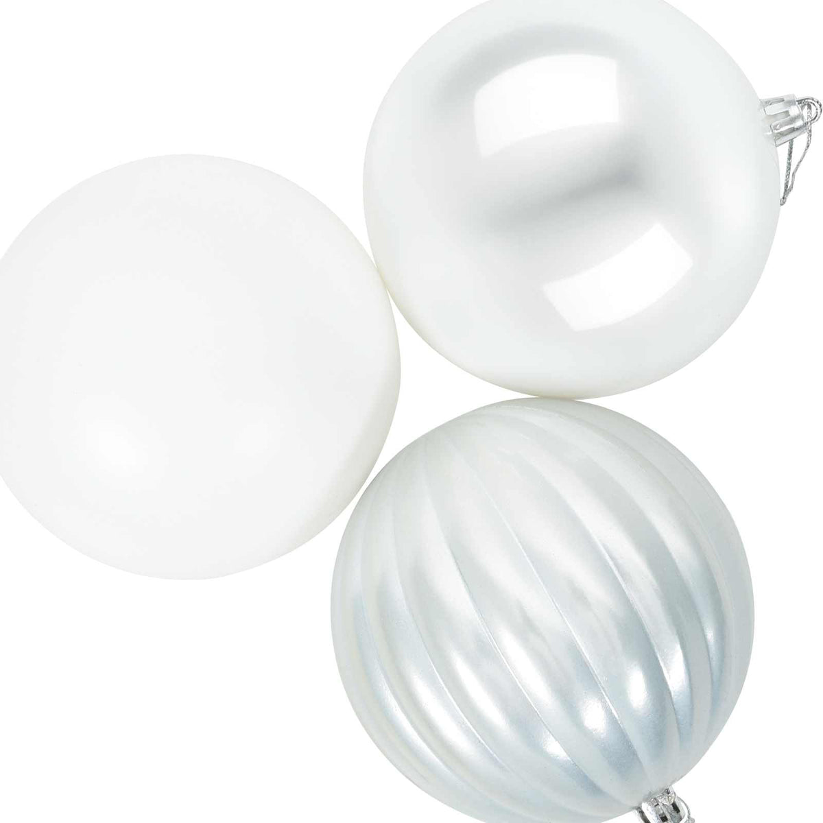 Julgranskulor XXL 3 st Vit Ø 25 cm Plast