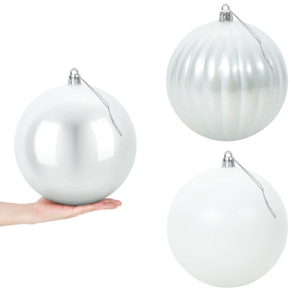 Julgranskulor XXL 3 st Vit Ø 25 cm Plast