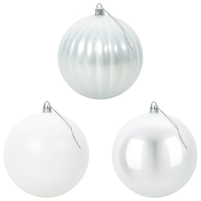Julgranskulor XXL 3 st Vit Ø 25 cm Plast