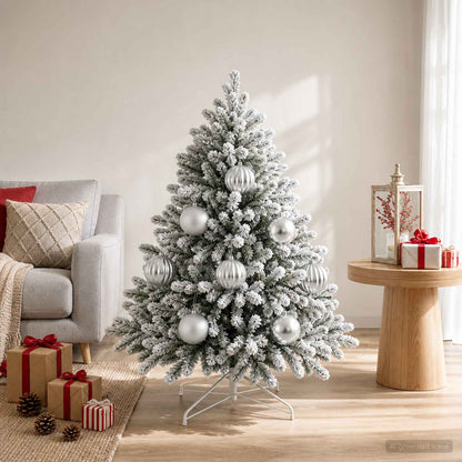 Julgransprydnad Set XL 9 st Silver Ø 15 cm Plast
