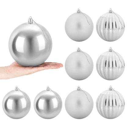 Julgransprydnad Set XL 9 st Silver Ø 15 cm Plast