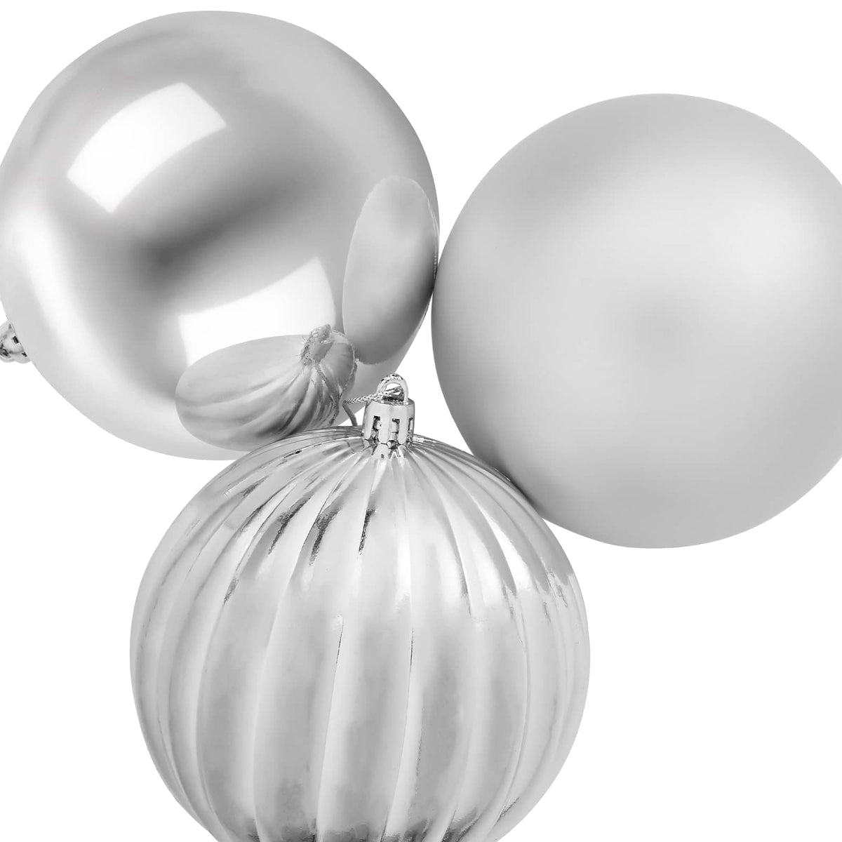 Julgranskulor XXL 4 st Silver Ø 20 cm Plast