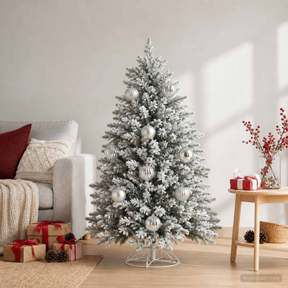Julgranskulor XXL 4 st Silver Ø 20 cm Plast