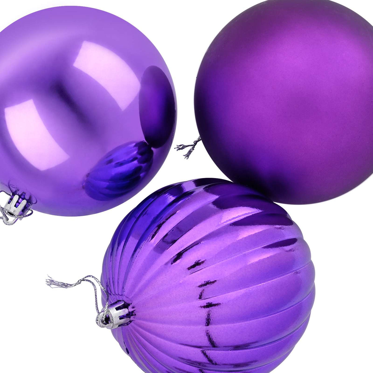 Julgranskulor XXL 3 st Lila Ø 25 cm Plast