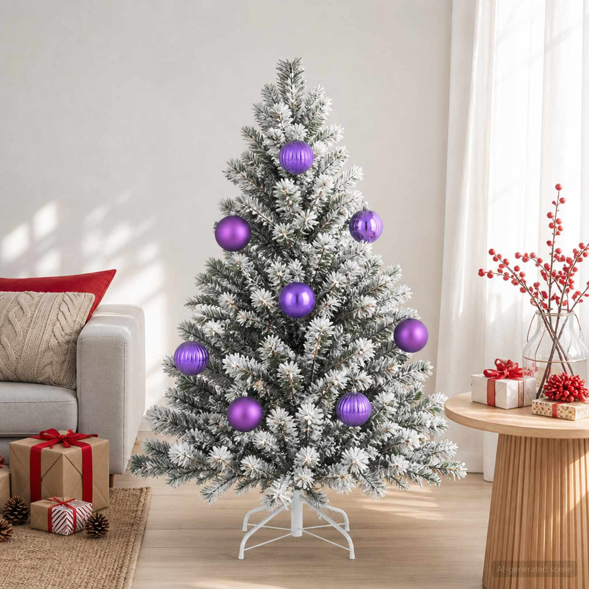 Julgranskulor XXL 3 st Lila Ø 25 cm Plast