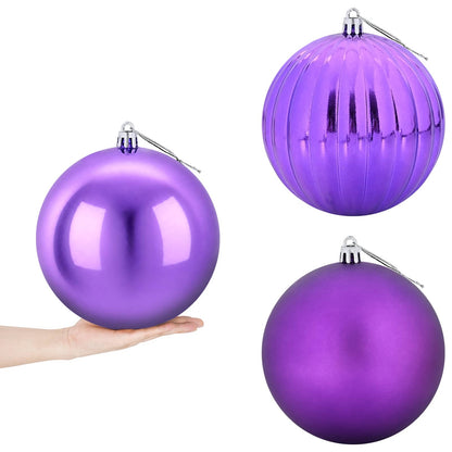 Julgranskulor XXL 3 st Lila Ø 25 cm Plast