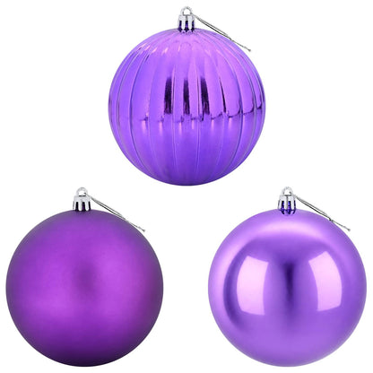 Julgranskulor XXL 3 st Lila Ø 25 cm Plast